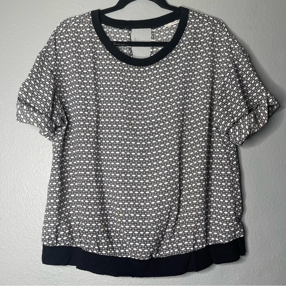 Halogen Printed Open Back Blouse Top